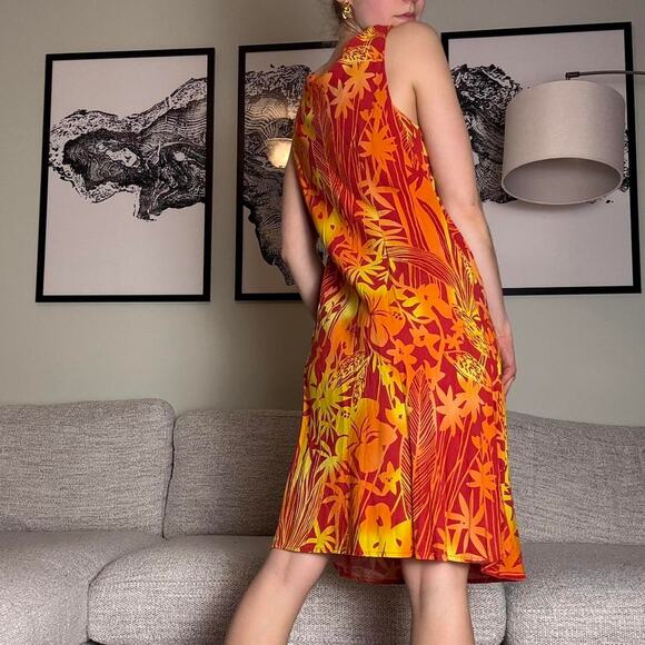 Vintage midi floral hawaiian sundress 90s y2k size medium - Picture 7 of 8